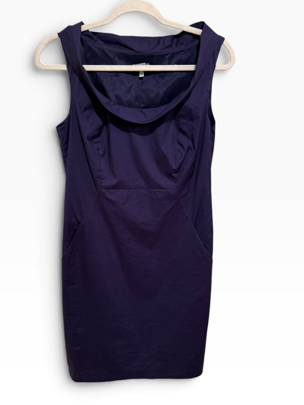 NWOT Ann Taylor Dark Eggplant Sleeveless Cowl Neck Sheath Dress - Size 6